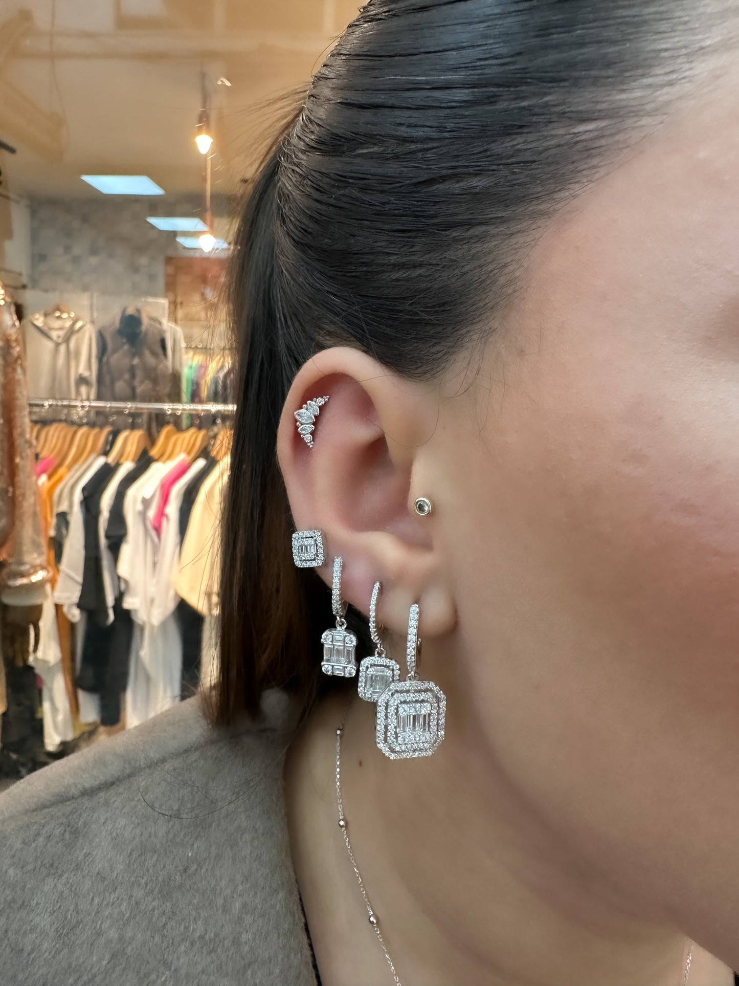 Baguette Hoop Earrings