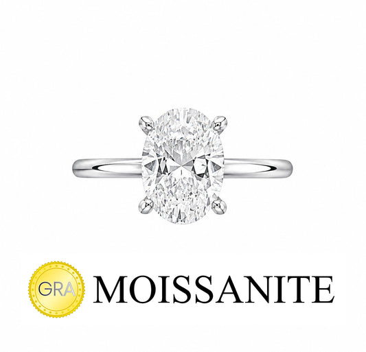 One Carat Moissanite Oval Ring