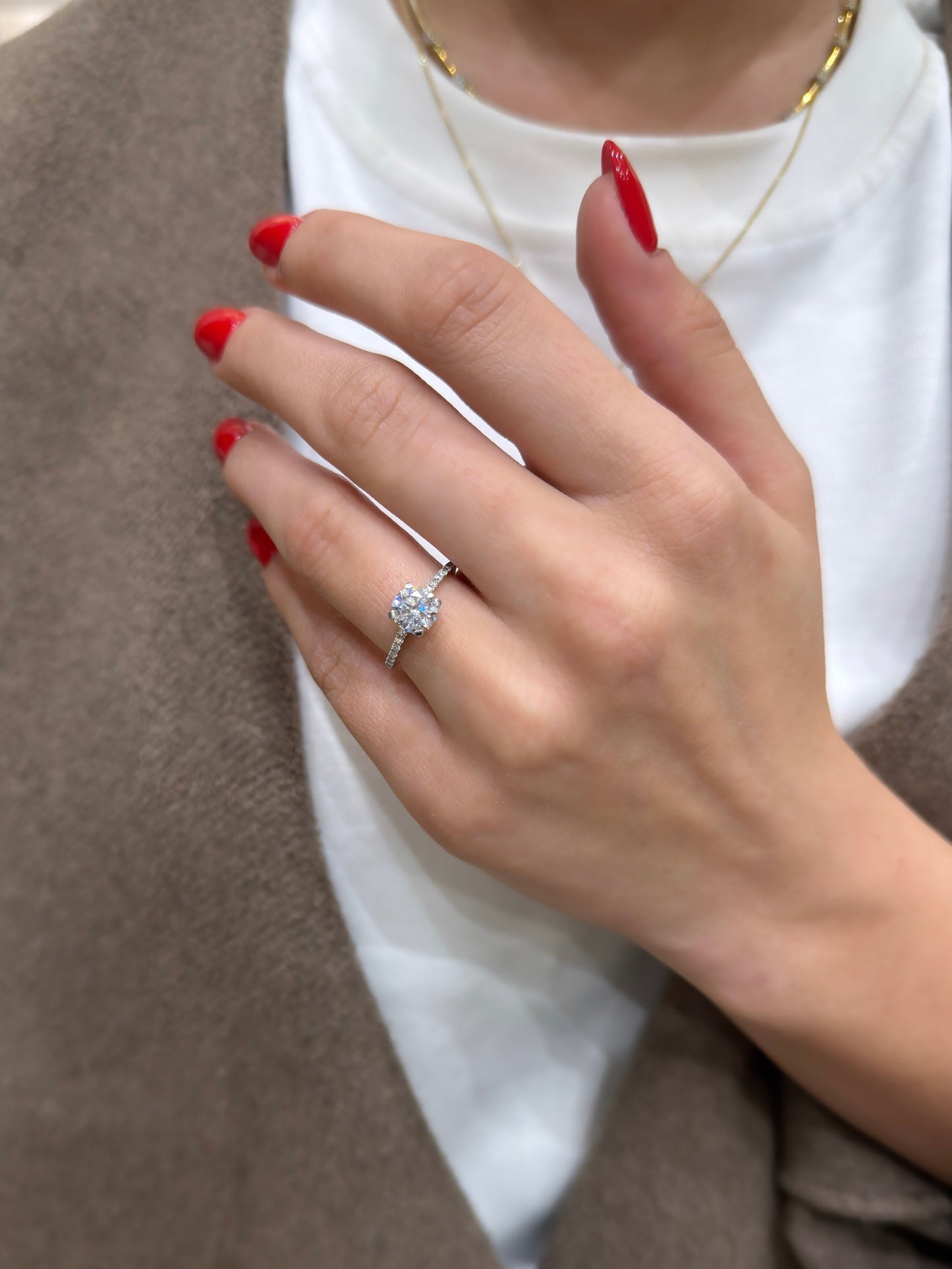 One Carat Moissanite Designer Solitaire Ring