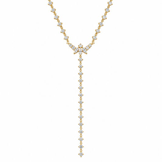 Stone Embellished Marquise Y Necklace