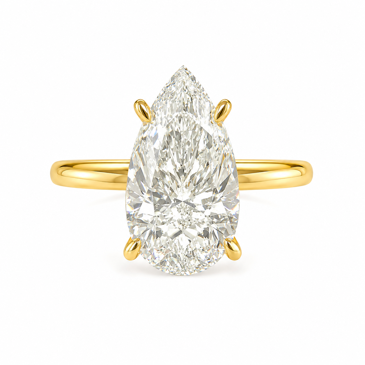 Stone Setting Teardrop G-Color Ring