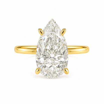 Stone Setting Teardrop G-Color Ring