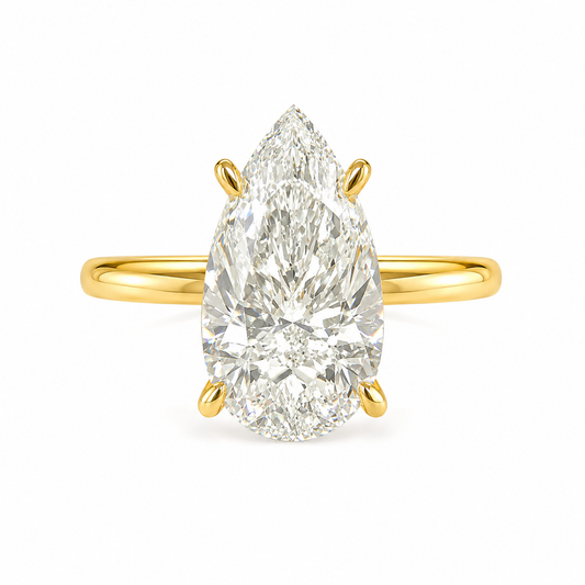 Stone Setting Teardrop G-Color Ring