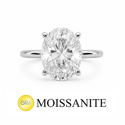 Three Carat Moissanite Oval Ring