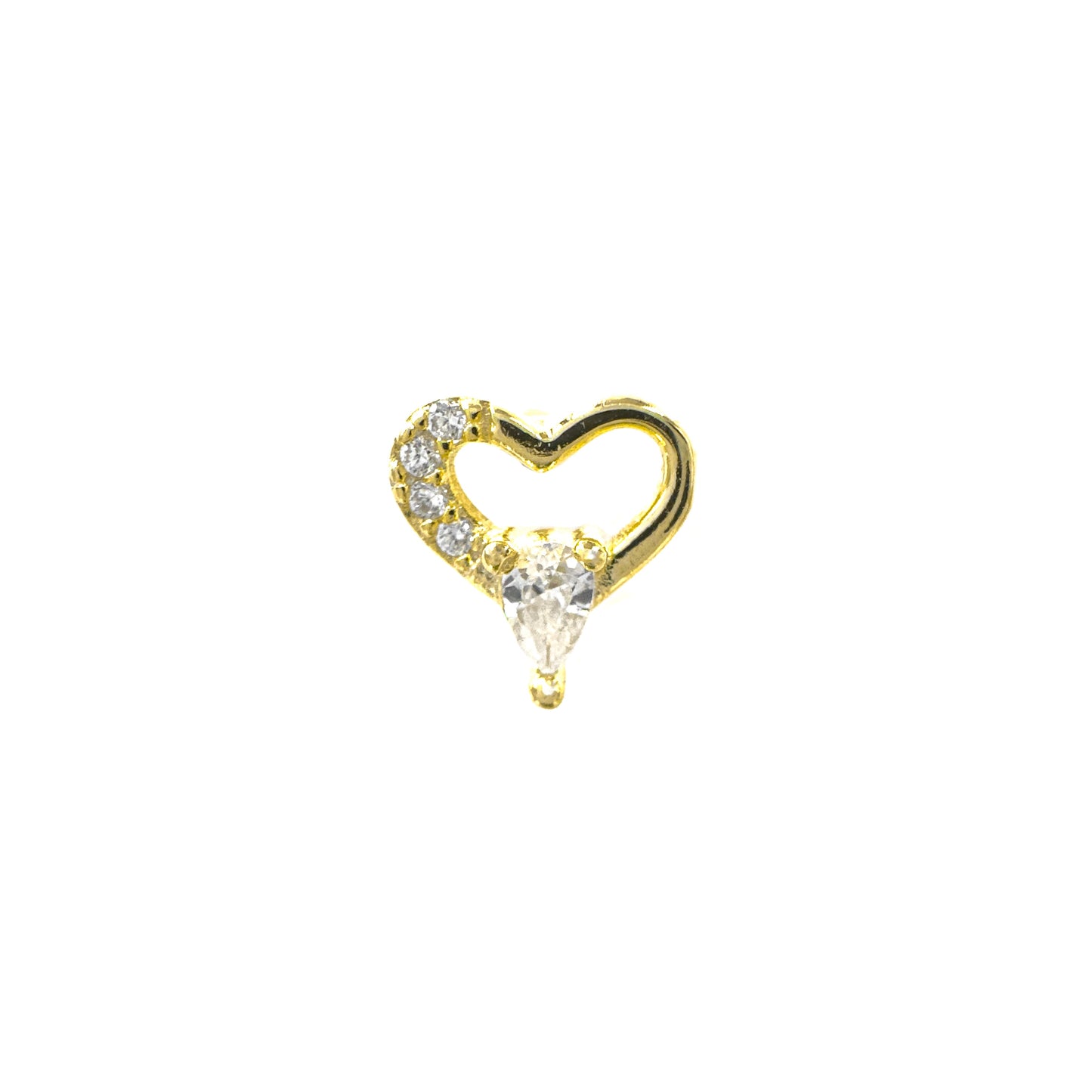 Drop Stone Heart Piercing