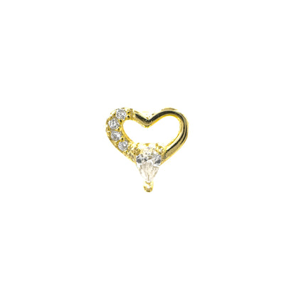 Drop Stone Heart Piercing