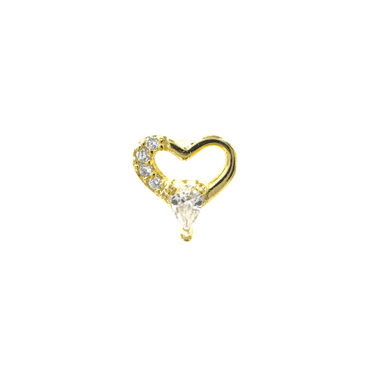 Drop Stone Heart Piercing