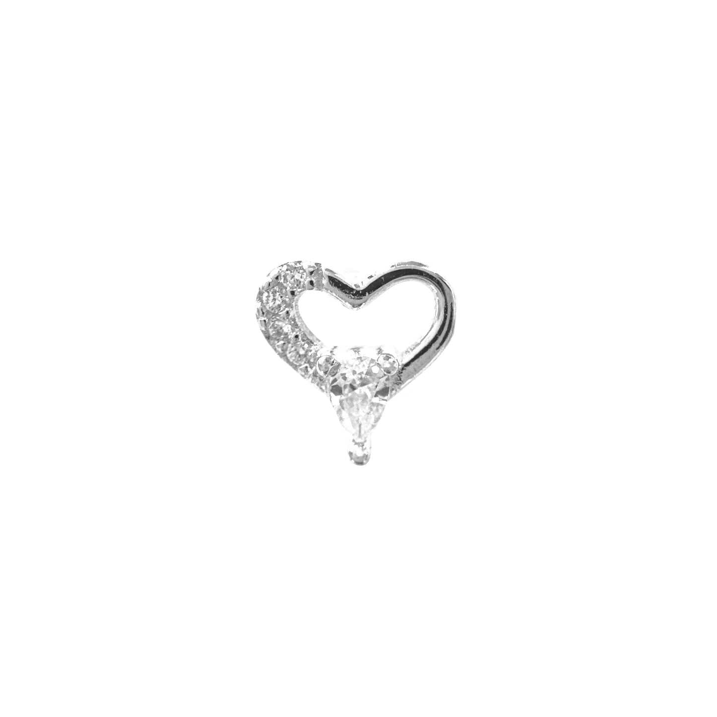 Drop Stone Heart Piercing