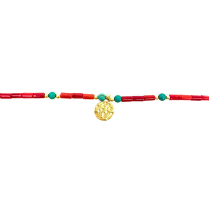 Natural Stone Center Sequined Anklet