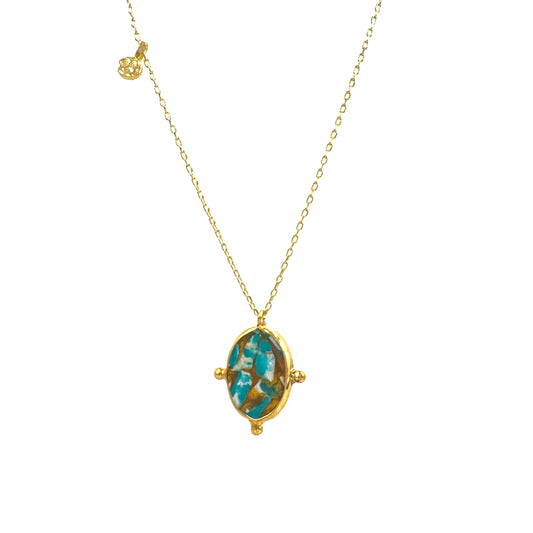 Turquoise Apalite Stone Necklace