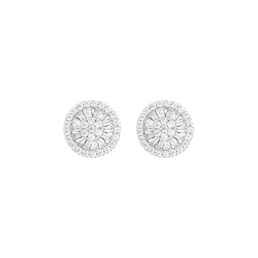 Baguette Round Earrings