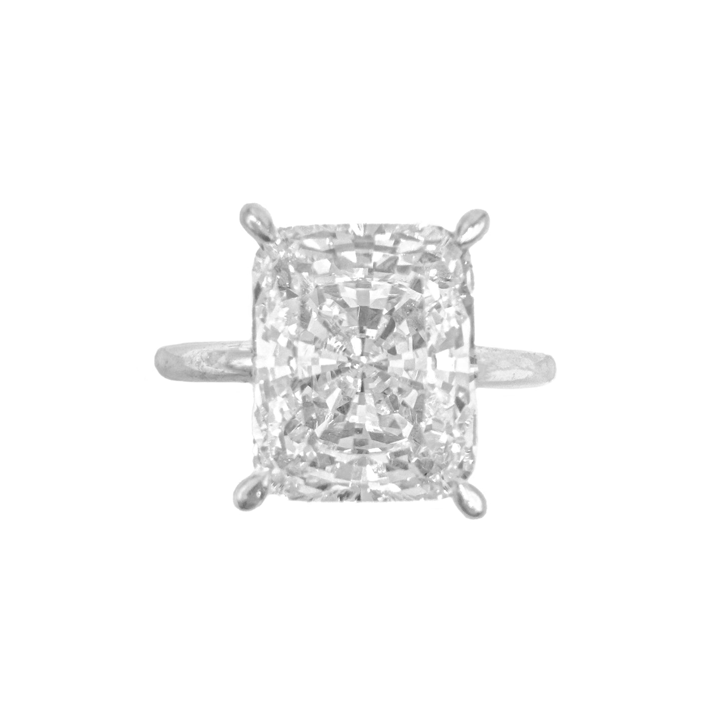 Radiant Moissanite Solitaire Ring with Stone Setting