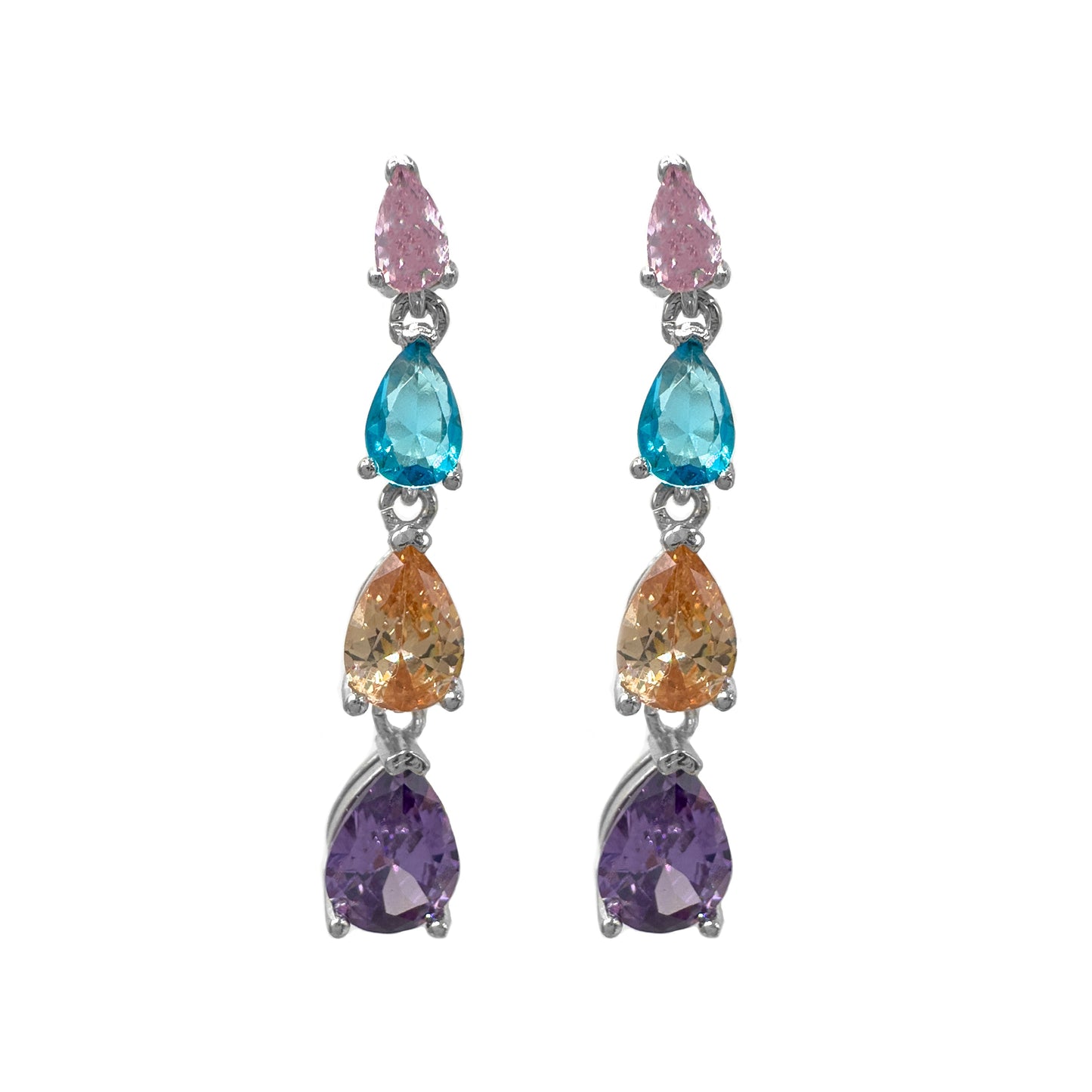 Colorful Stone Dangle Earrings