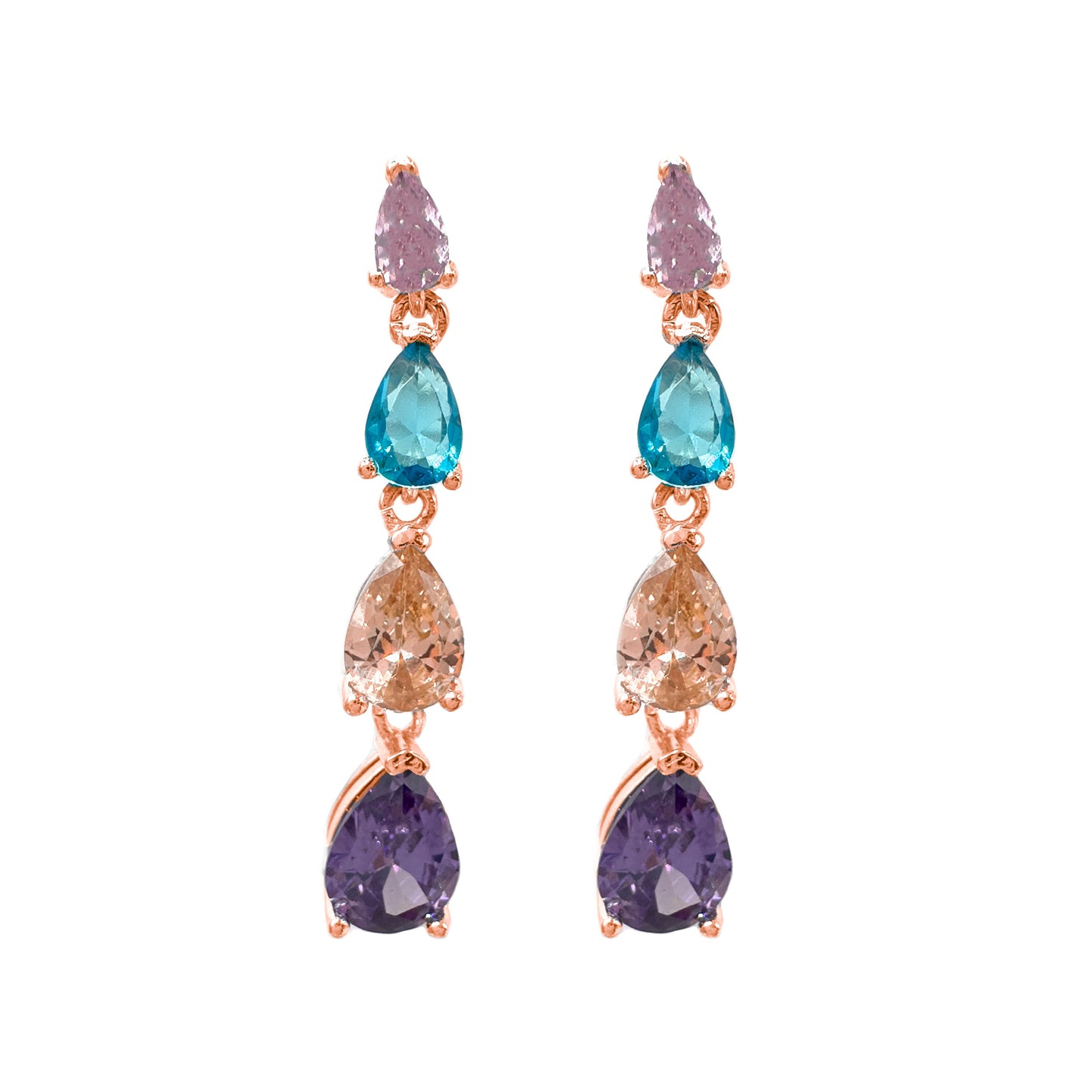 Colorful Stone Dangle Earrings