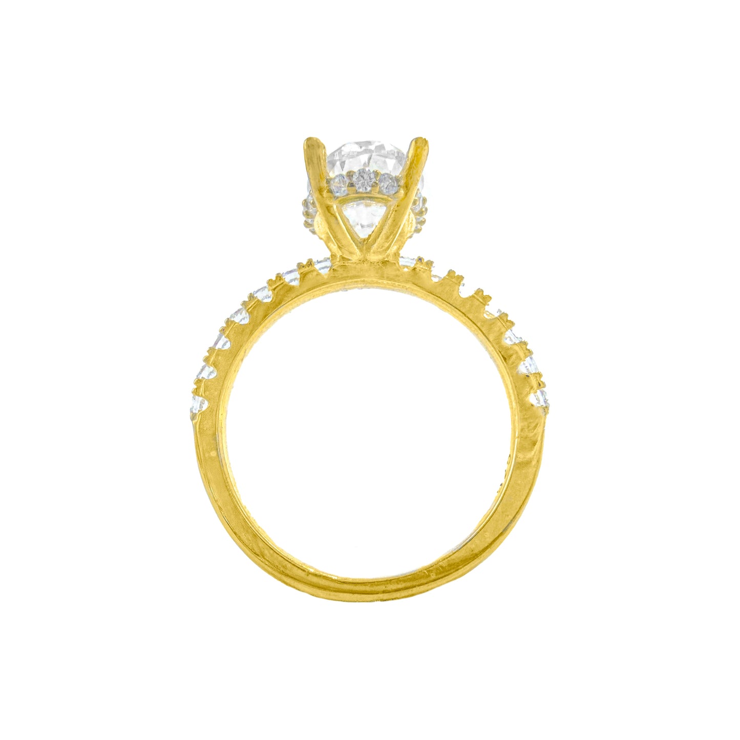 Two Carat Long Oval Moissanite Ring