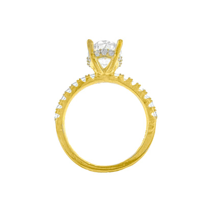 Two Carat Long Oval Moissanite Ring
