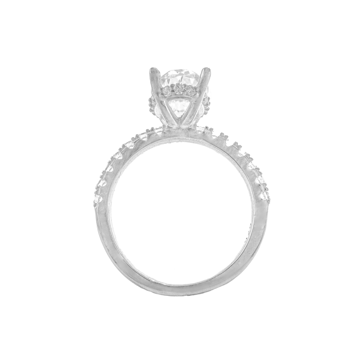 Two Carat Long Oval Moissanite Ring