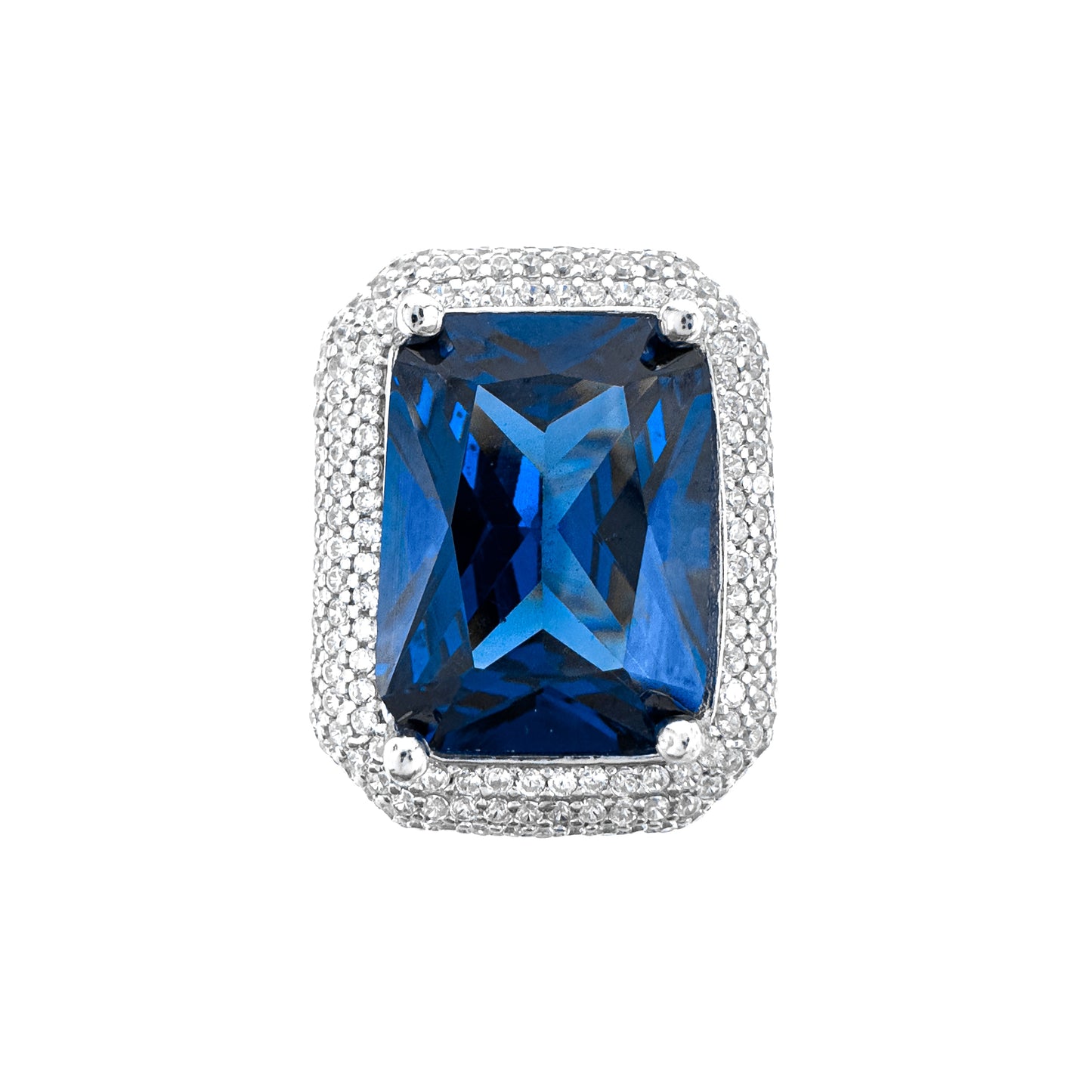 Navy Blue Rectangular Ring