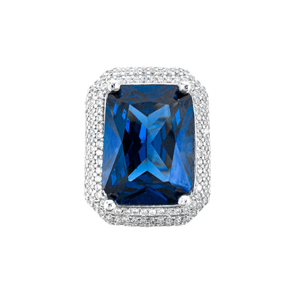 Navy Blue Rectangular Ring