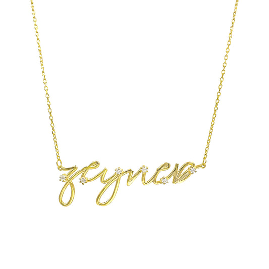 Personalized Name Necklace with Stones