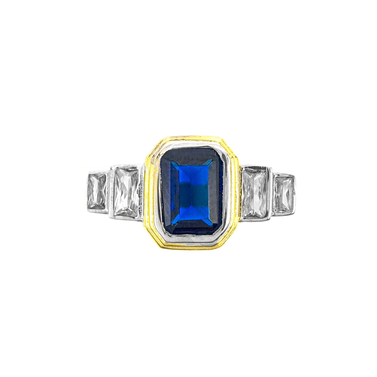 Blue Baguette Ring