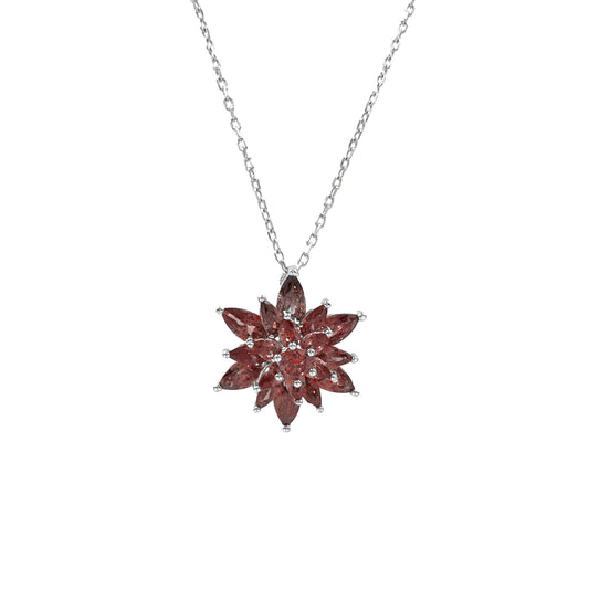 Burgundy Lotus Necklace