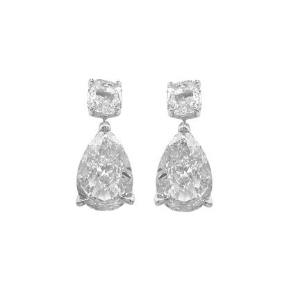 Square Stone Detailed Dangle Drop Earrings