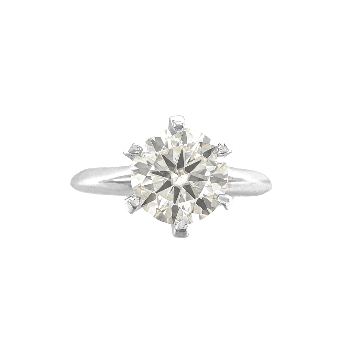 One Carat Six-Prong Moissanite Solitaire Ring