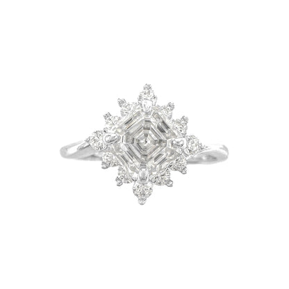 Moissanite Lotus Solitaire Ring