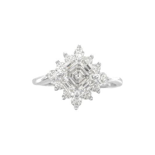 Moissanite Lotus Solitaire Ring