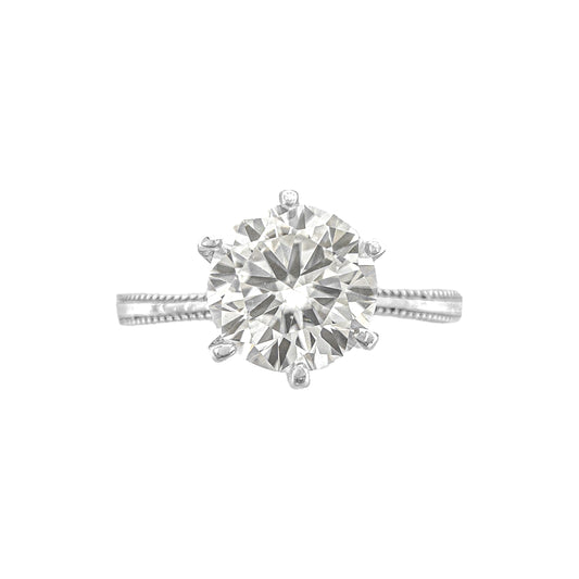 Side Design Moissanite Stone Solitaire Ring