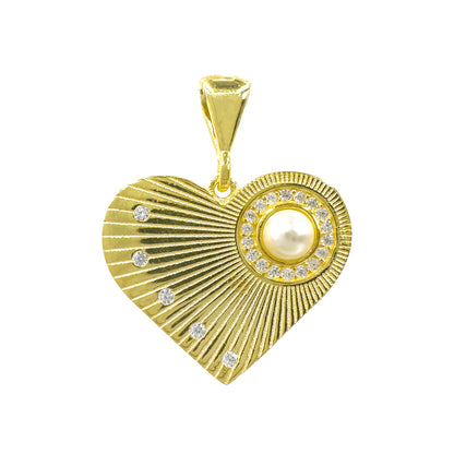 Heart Pearl Laser Cut Pendant