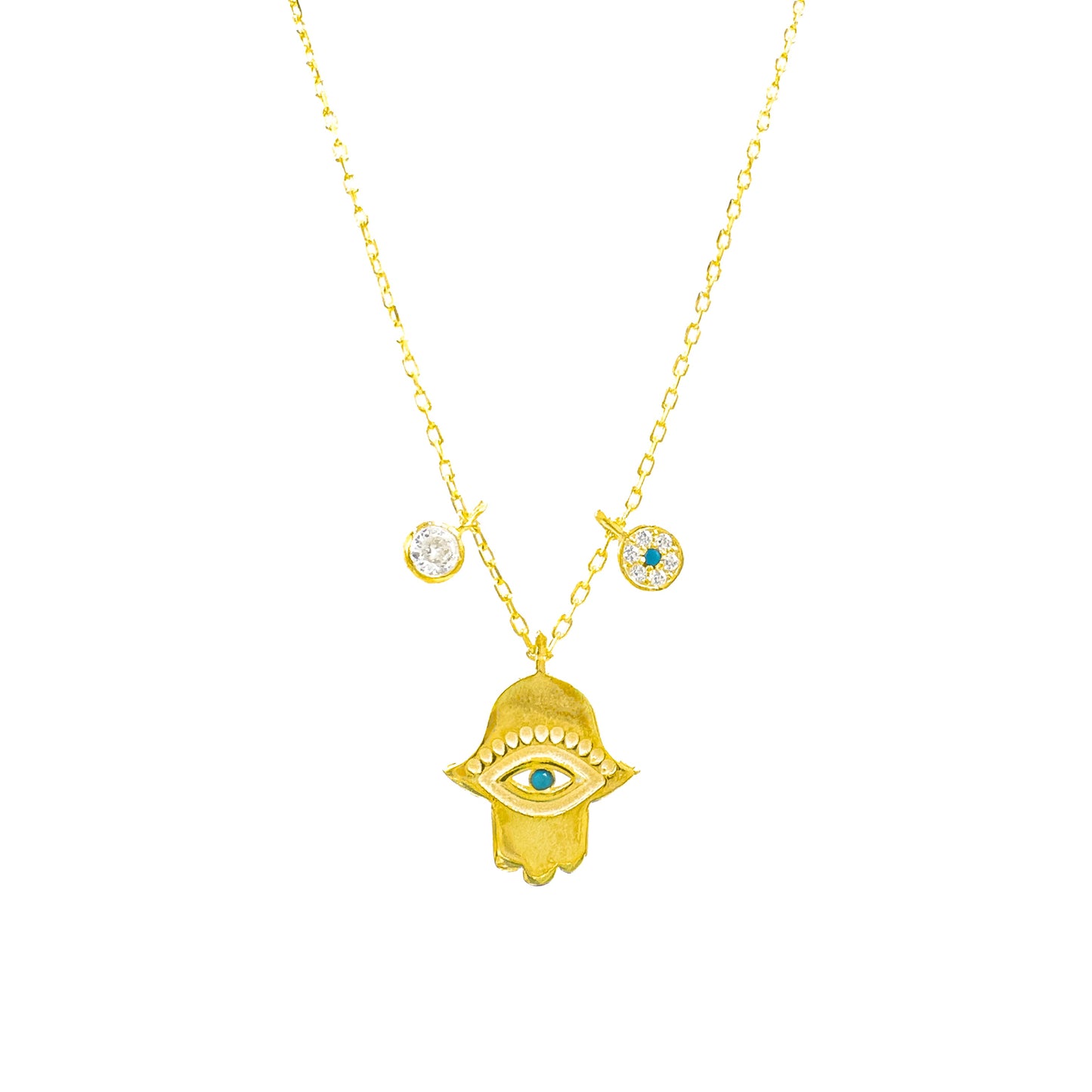 Evil Eye Detailed Hand Necklace