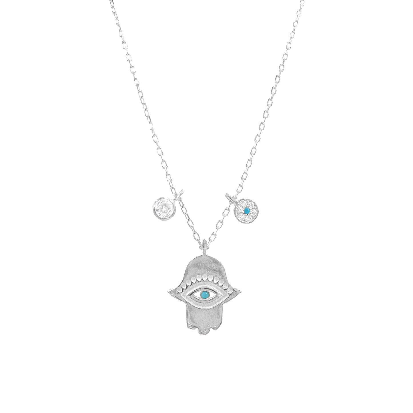 Evil Eye Detailed Hand Necklace