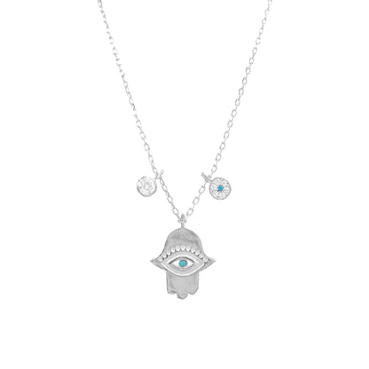 Evil Eye Detailed Hand Necklace