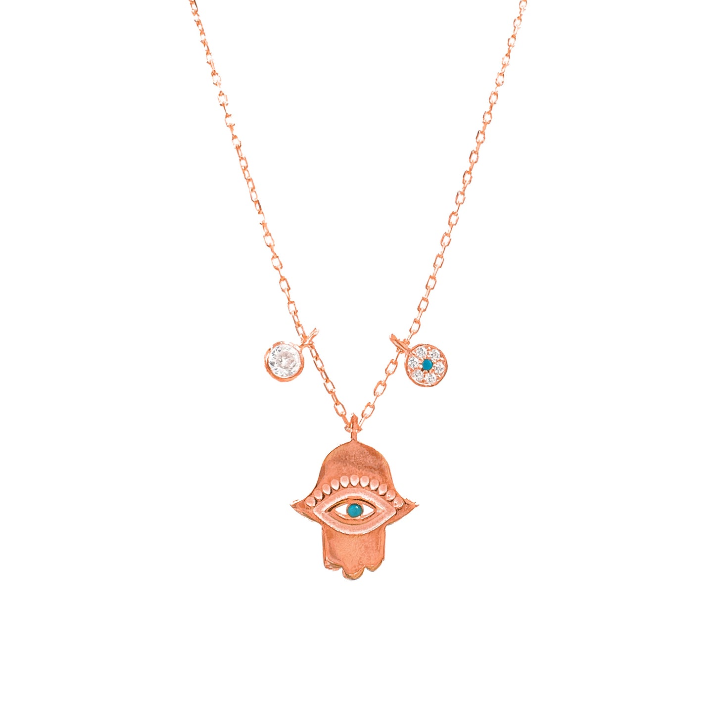 Evil Eye Detailed Hand Necklace