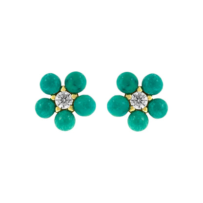 Turquoise Stone Daisy Earrings