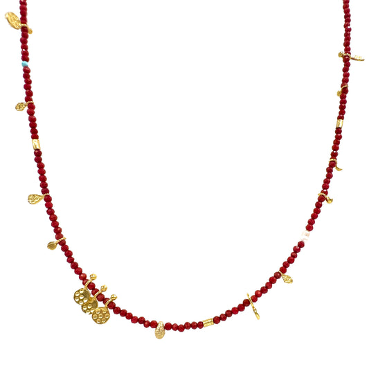 Red Natural Stone Necklace