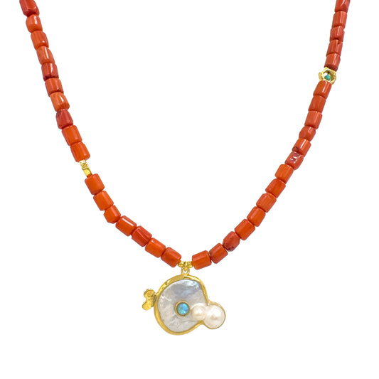 Pearl Coral Natural Stone Necklace