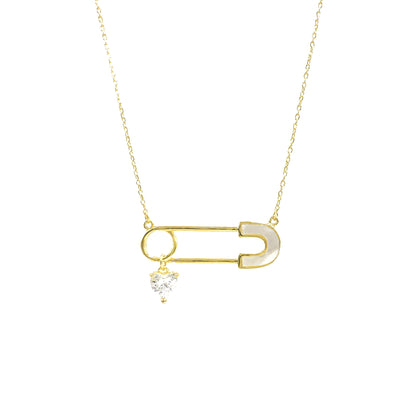 Paperclip Mother of Pearl Necklace
