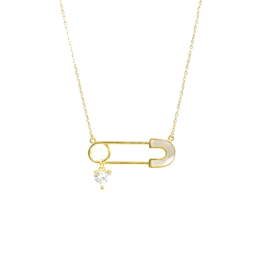 Paperclip Mother of Pearl Necklace
