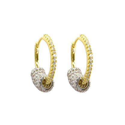 Stone Charm Hoop Earrings