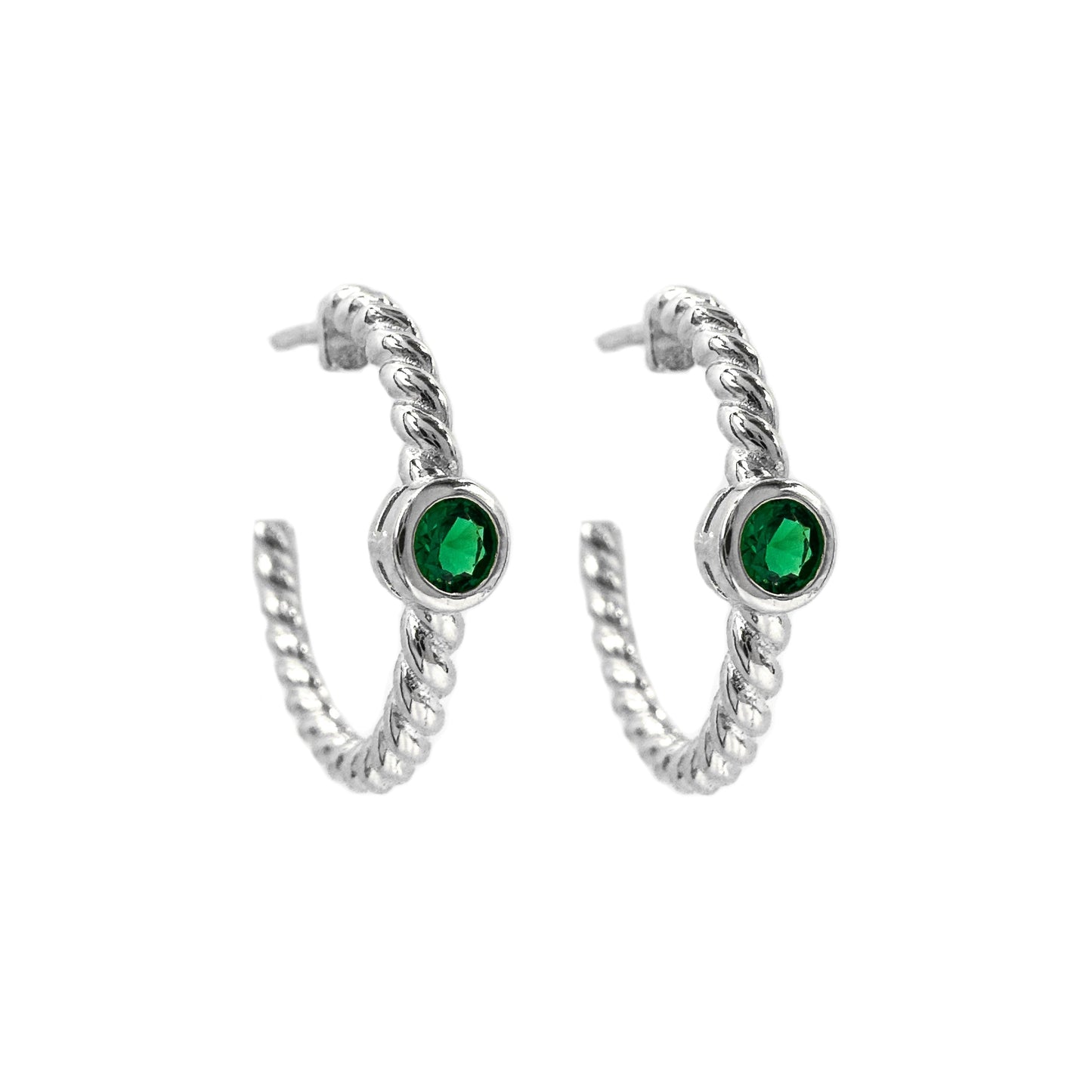 Colorful Stone Spiral Earrings