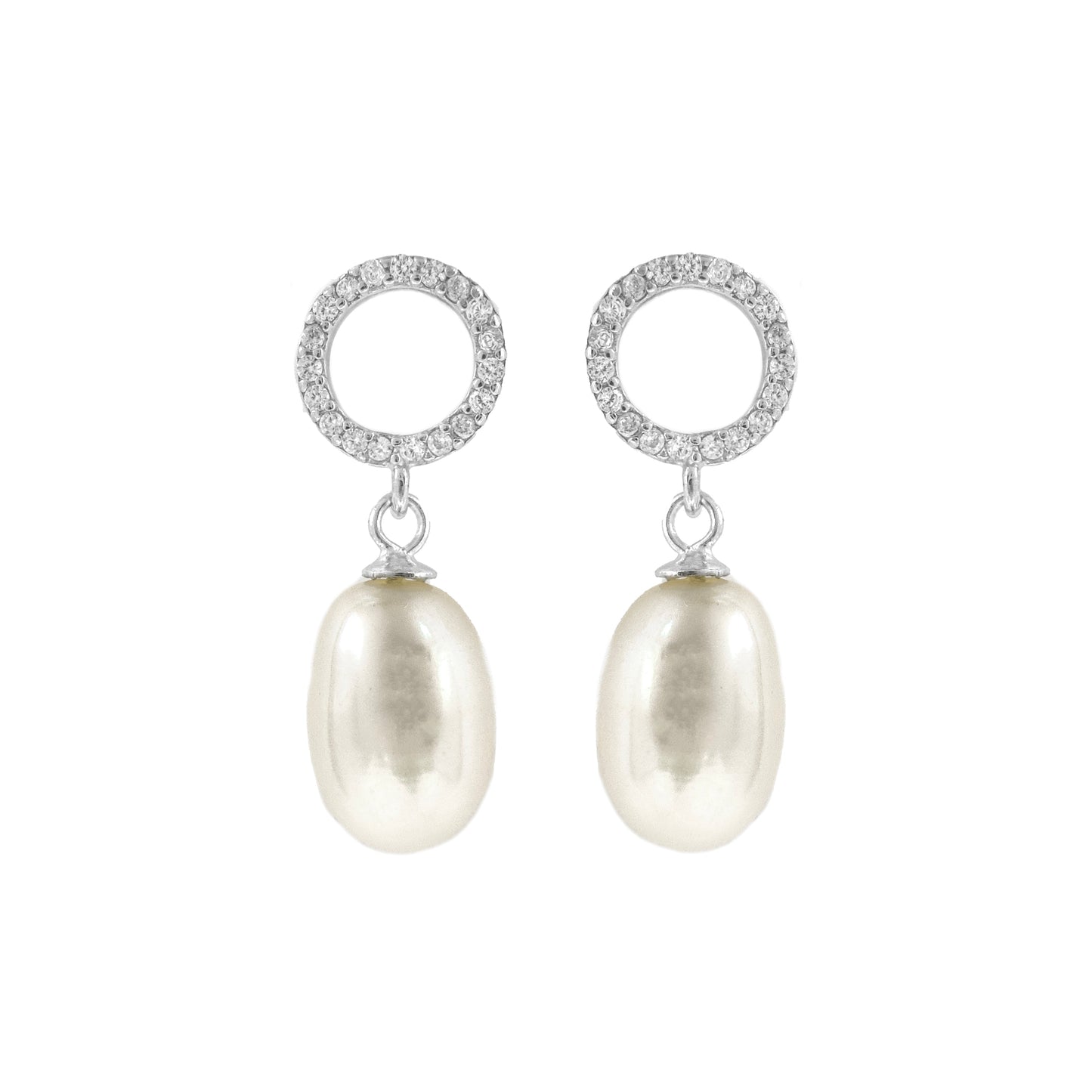 Round Dangling Pearl Earring