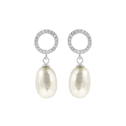 Round Dangling Pearl Earring