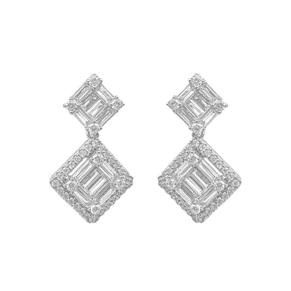 Double Square Baguette Earring