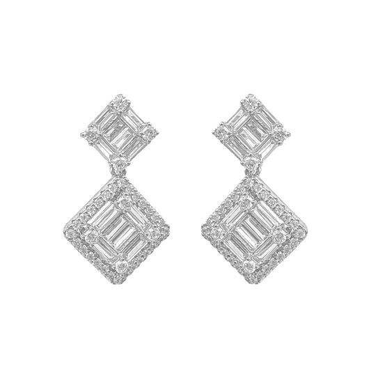 Double Square Baguette Earring