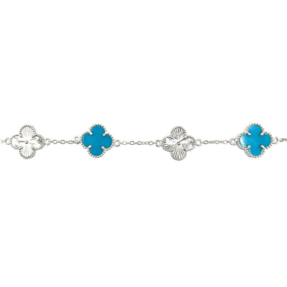 Laser Cut Blue Clover Bracelet