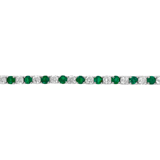 Three mm Green Stone Tennis Bracelet