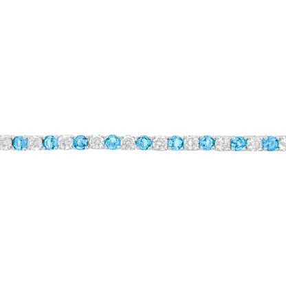 Two and a half mm Aqua Stone Tennis Bracelet